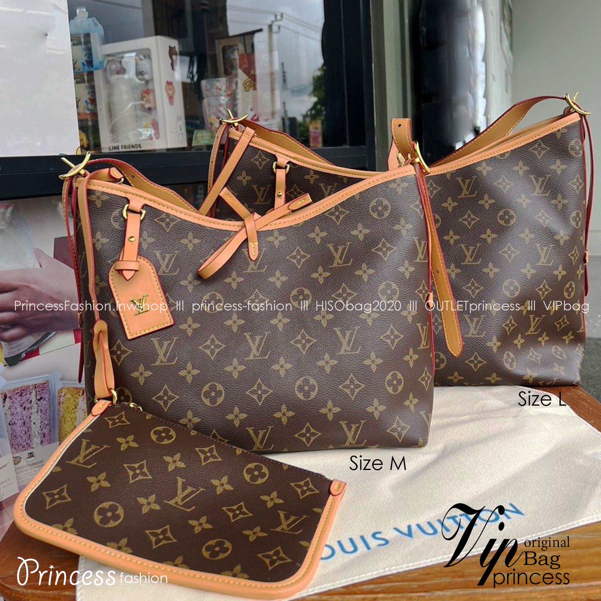 CarryAll PM handbag in Monogram / LV Tote Shopping Bag พร้อมส่ง กระเป๋าถือแคนวาสแต่งขอบหนังแคนวาสอย่างดี ผสานเสน่ห์สวยงามเข้ากับดีไซน์ที่รับกับสรีระให้คุณพกพาไปได้ทุกที่