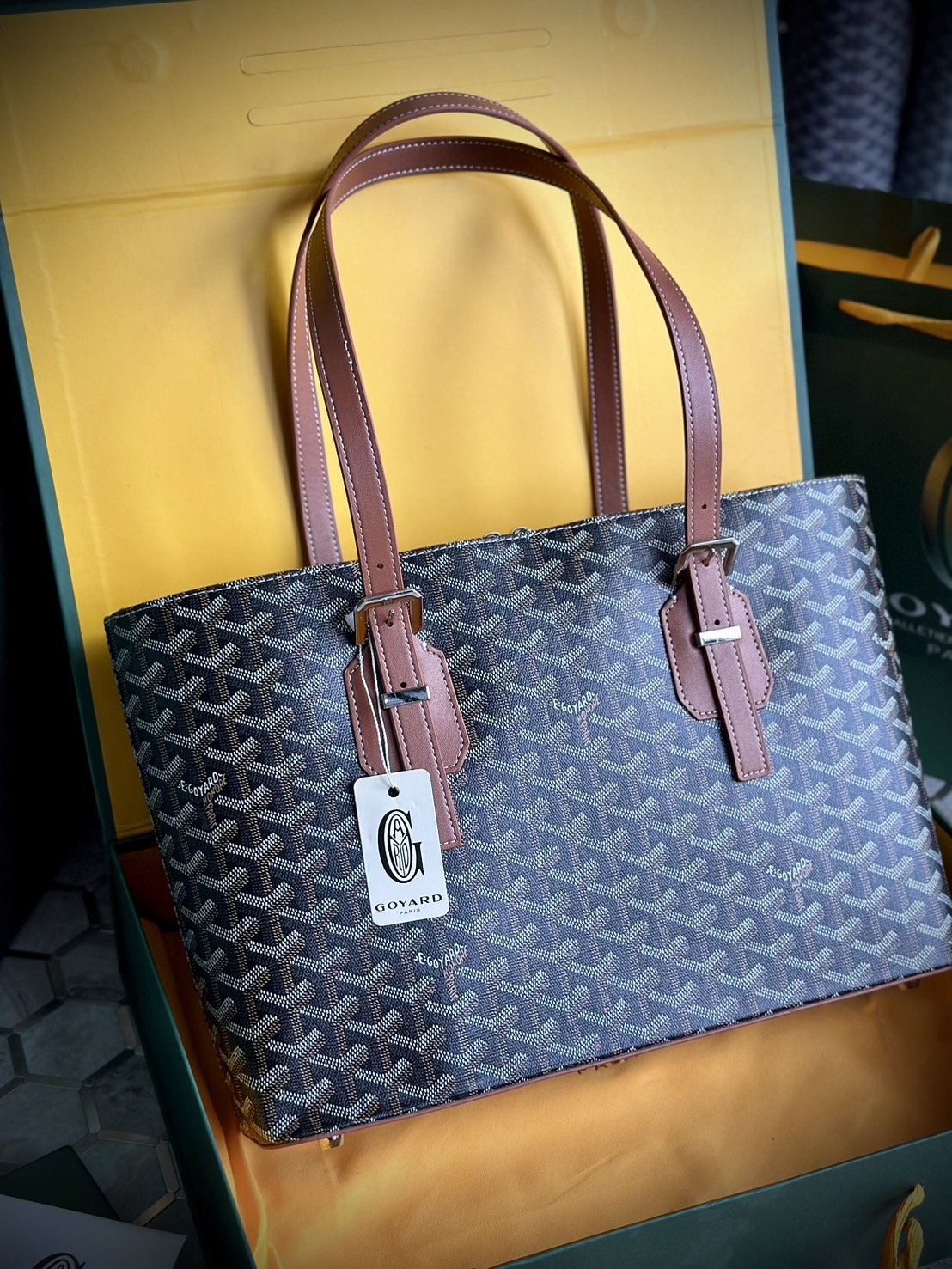 GOYARD Goyardine Sac Marie Galante MM / GOYARD Tote Bag กระเป๋าทรงโท้ทจุของได้เยอะ งานสวยเนี๊ยบ เกรดออริ สลับแท้ 1:1 ใช้ต่างประเทศได้