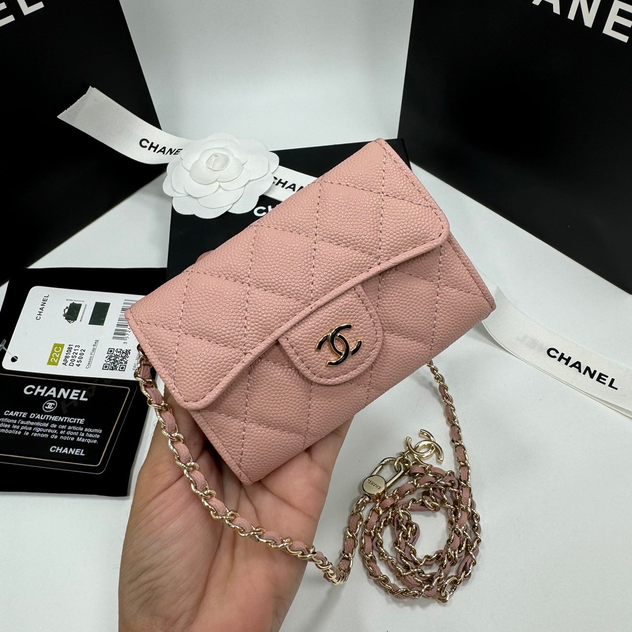 CHANEL mini wallet on chain crossbody กระเป๋าสตางค์พร้อมสายสะพายไซส์มินิ เกรดออริ 1:1 ใช้งานต่างประเทศได้ ภาพถ่ายจากงานขายจริง