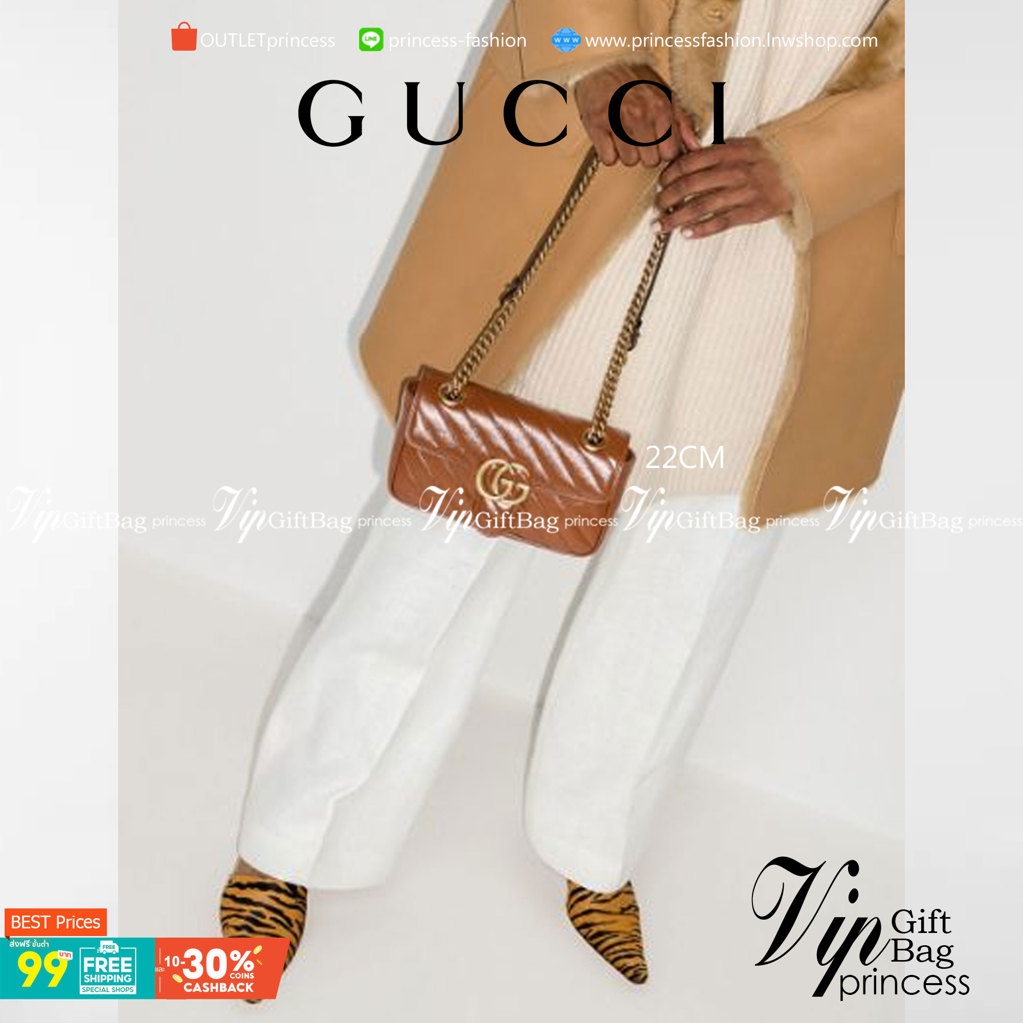 VIP 】หนังแท้ GUCCI GG Marmont brown leather shoulder bag ราคานี้หนังแท้คือคุ้มมากเลยค่าสาวๆ มี 2 ขนาด ปังไม่ไหว สีสวยมากกกก ต้องจัดแล้วน้าา ยกระดับความหรูให้กับตัวเองกันหน่อย ด้วยกระเป๋ารุ่นนี้!! ครอสบอดี้ที่ดีไซน์หรู อัพเลเวล ในราคาที่จับต้องได้ พร้อมเสิ