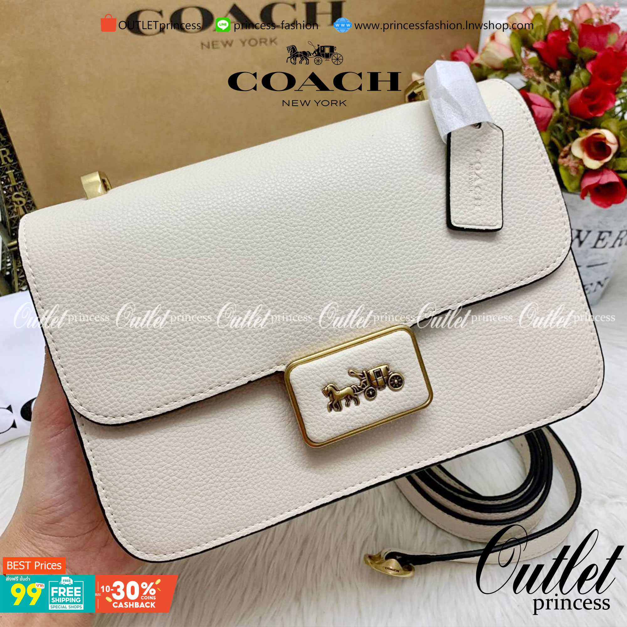 COACH ALIE SHOULDER BAG ((4615)) กระเป๋าสะพายข้างหรือสามารถทบสายกันเพื่อคล้องไหล่ได้ค่ะ วัสดุหนังแท้ หนังนิ่มสวยงามมากๆค่ะ ด้านหน้าเป็นแผ่นโลหะแบรนด์ดูหรูทีเดียว เปิดปิดกระเป๋าแบบกดล็อค ภายในแบ่งช่องหลักหนึ่งช่องค่อนข้างกว้างใส่มือถือได้ทุกรุ่น;กระเป๋าเงิ