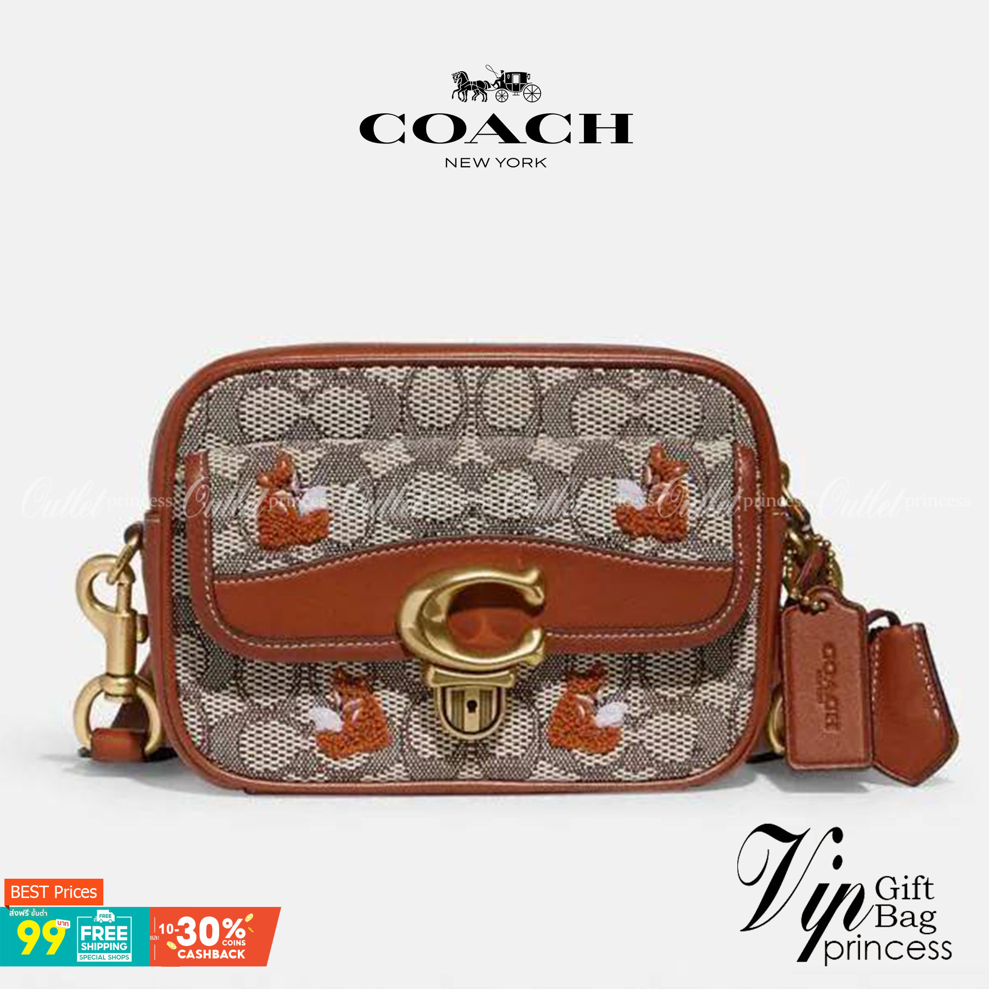 COACH C7764 STUDIO CAMERA BAG 19 IN SIGNATURE TEXTILE JACQUARD WITH CREATURES น้องเล็กใหม่สุดอีกหนึ่ง!! ขนาดเล็กกะทัดรัด มาแบบเลิศๆหรูๆมากแม่ พร้อมเทกเจอร์สุดคิ้วท์!! กระเป๋าสะพายข้างลุคไฮน์ ที่ดีไซน์ออกมาได้ปัง และดูแพงมากๆ ด้วยดีเทลคลาสสิคผสานความเป็นเอ