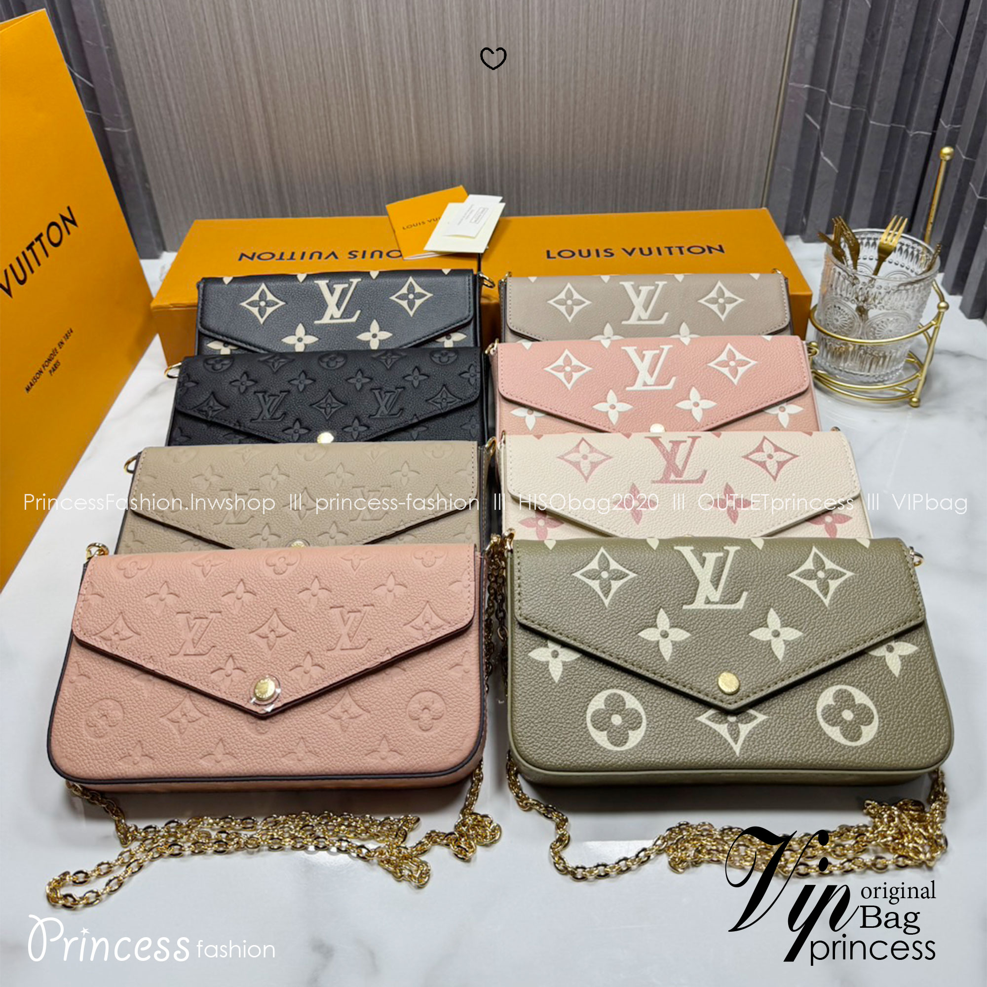 OP ORI หนังแท้ | LV Felicie Pochette bag in soft Monogram Empreinte leather กระเป๋าสะพายทรงพอชขนาดกะทัดรัด หนัง Monogram Empreinte เนื้อนุ่มประทับลาย Monogram สุดไอคอนิก