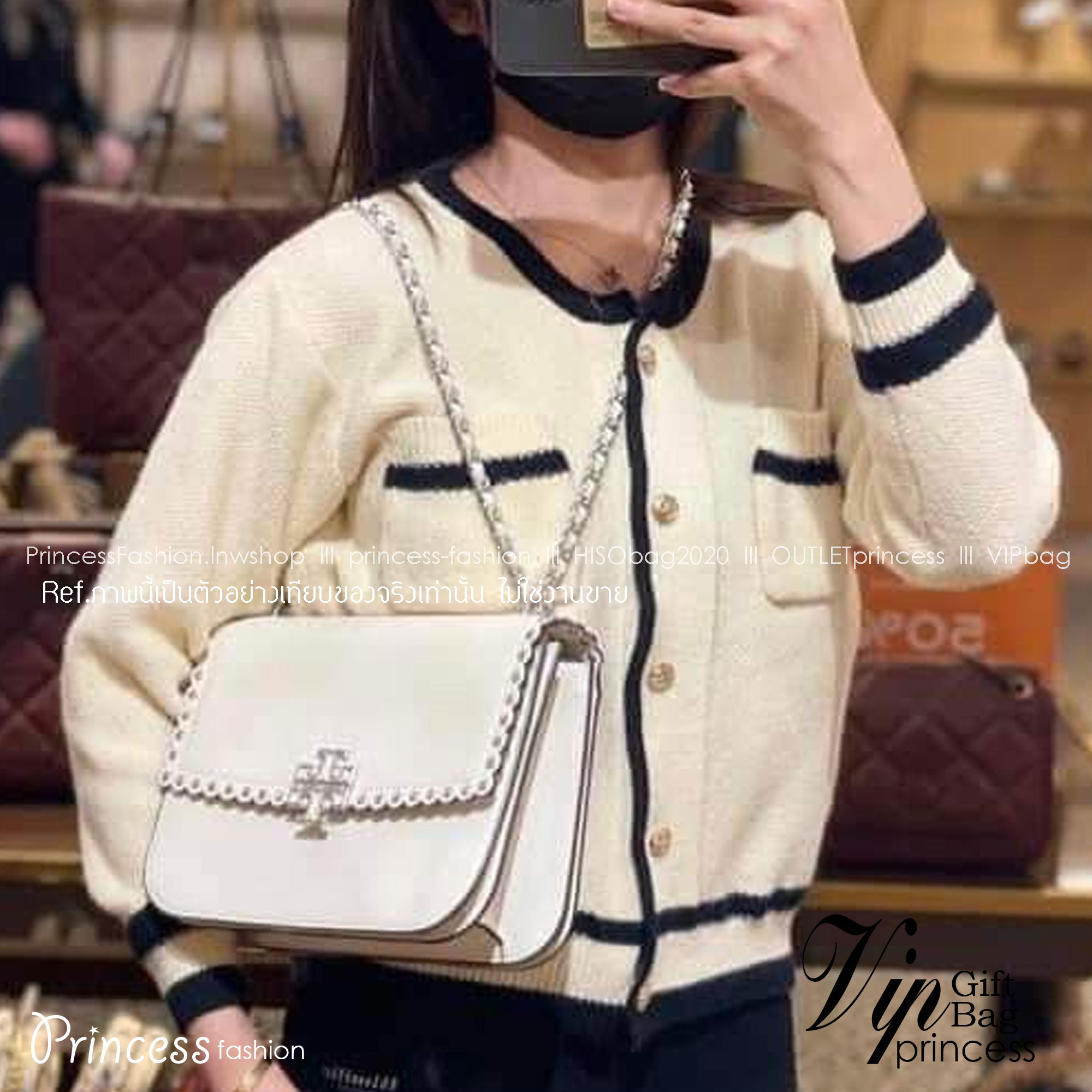 TORY BURCH BRITTEN STUDDED CROSSBODY BAG / Tory Britten Small Adjustable Shoulder Bag คอลเลคชั่นผู้ดี ดีไซน์ใหม่ล่าสุด กระเป๋าสะพายตัวท็อป ที่ตกแต่งด้วยโลโก้และหมุดสวยงาม