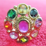 สินค้าหมดค่ะ แหวนพลอยนพเก้า รูปดอกไม้8กลีบ ทองเหลือง แบบ1ค่ะ