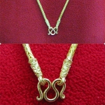 สินค้าหมดค่ะ สร้อยคอทองลายกระดูกงูแบบกลมทำจากเหรียญ25,50ส.ต.(ใส่คู่กับพระได้)แบบสั้นค่ะ