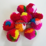 ปอมปอมลูกไหมพรม โทนสว่างสีสด (10 ลูก) SP 00003
