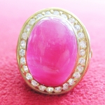 สินค้าหมดค่ะ แหวนพลอยลิลลี่ทองเหลืองล้อมเพชรค่ะ