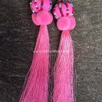 พวงกุญแจน้ำเต้าพู่ยาว สีชมพู KL 00095