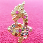 สินค้าหมดค่ะ แหวนพญานาคทองเหลืองพลอย7สี เสริมดวงบารมี แบบ2ค่ะ