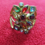 สินค้าหมดค่ะ แหวนพลอย7สี รูปดอกไม้ ทองเหลืองแบบ2ค่ะ