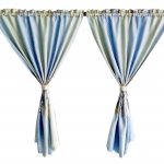 ผ้าม่านหน้าต่างแบบสอด ลายเดชี่ สีฟ้า