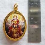 สินค้าหมดค่ะ ล็อกเก็ตพระแม่อุมาเทวีขี่เสือเลี่ยมทองไมครอนพร้อมใบคาถาค่ะ