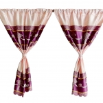 ผ้าม่านหน้าต่างแบบสอด ลายหัวใจ สีม่วง