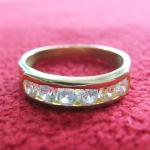 แหวนเพชรทองเหลือง แบบ6(เพชร6เม็ด ขีดด้านข้าง2ขีด)ค่ะ