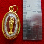 จี้พระสิวลีปางธุดงค์ เนื้อทองล้อมเพชร เลี่ยมทองไมครอน(เหมาะสำหรับผู้ค้าขาย)พร้อมใบคาถาค่ะ
