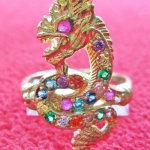 สินค้าหมดค่ะ แหวนพญานาคทองเหลืองพลอยนพเก้า เสริมสิริมงคล แบบ2ค่ะ