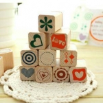 ตัวปั๊มกล่องไม้ love 12ชิ้น