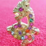 สินค้าหมดค่ะ แหวนพญานาคทองเหลืองพลอย7สี เสริมดวงบารมี แบบ1ค่ะ