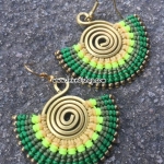 ต่างหูทองเหลือง โทนสีเขียว RN 00083