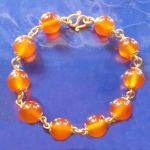 สร้อยข้อมือทองเหลืองหินคาร์เนเลี่ยน(ราศีพฤษภ,ราศีเมษ,ราศีกรกฎ,ราศีสิงห์)ค่ะ