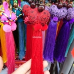 พวงกุญแจหัวใจสามเหลี่ยมดอกเล็ก คละลาย KL 00084