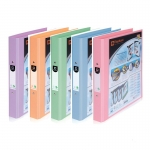 แฟ้ม 2 ห่วงสี A4 สัน 1 นิ้ว #221VB สี / สีพาสเทล ตราช้าง ปกหน้าสอดปกได้