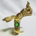 แหวนพญานาคทองเหลืองประดับพลอย7สี เสริมอำนาจวาสนาค่ะ