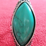 สินค้าหมดค่ะ แหวนหินเทอร์ควอยส์สีเขียว โรเดียมสีเงิน(มีโชค)แบบ3ค่ะ