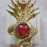 สินค้าหมดค่ะ แหวนพญานาค9เศียรประดับพลอยมณีใต้น้ำ(เพชรพญานาค)สีแดงเนื้อทองเหลือง(ทุกราศี) เสริมอำนาจ คุ้มครองค่ะ