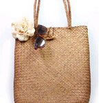 กระเป๋าสาน กระเป๋ากระจูด สีน้ำตาล ทรงยาว แบบ โรงแรม ชอบใช้ กระเป๋าใส่เสื้อผ้า เดินชายทะเล เก๋ ๆ 182881