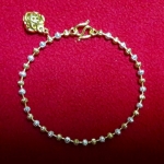 สินค้าหมดค่ะ สร้อยข้อมือสองกษัตริย์เคลือบแก้วลายไข่ปลาตัด ความหนา 2 มม.ค่ะ