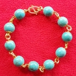 สร้อยข้อมือทองเหลืองหินเทอร์ควอยส์สีฟ้า(มีโชค)ค่ะ