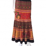 กระโปรงยาวผ้าแม้ว โทนสีส้ม KL 00002