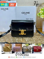 TEEN 18cm : CELINE TEEN TRIOMPHE BAG IN SHINY CALFSKIN / Celine Triomphe Bag / Celine Bag พร้อมส่ง 7 สี เกรดออริ 1:1 กระเป๋าแบรนด์หรูที่ควรมีแห่งปี รูปทรงสี่เหลี่ยมรุ่นฮอตฮิตของเหล่าดาราและเซเลบทั้งหลาย ดีไซต์เรียบหรู