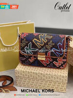 MICHAEL KORS CROSSBODY BAG กระเป๋าสะพายMK เปิดหน้า หนังพิมพ์ลายแบรนด์ มาพร้อมสายสะพาย2 สาย งานจริงสวยน่าใช้มากค่ะ