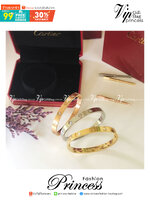 Cartier Love Bracelet รุ่นเพชร กำไลข้อมือ ภาพถ่ายจากงานจริง วัสดุโลหะเคลือบขึ้นเงาตามรูป งานปั้มครบตามรูปเลยค่ะ