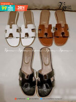 Hermes รองเท้า แตะสวม สวย เก๋ งานชนช้อป ขายดีตลอดกาล แมทส์ชุดง่าย น้ำหนักเบา