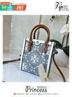 Tory Burch Mini T Monogram Denim Tote / Tory Burch T Monogram Jacquard Denim Mini Tote กระเป๋าทรงโท้ทไซส์มินิ T Monogram รูปแบบคลาสสิค ตัดเย็บอย่างดี คอลใหม่ห้ามพลาดคะ