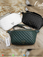 ของแท้ 100% Guess Woman Factory Belt Bag กระเป๋าสะพาย/คาดเอว/คาดอก รุ่นใหม่ดีไซน์ยอดนิยม สีขาว