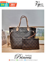 LV Neverfull Monogram / LV 2IN1 TOTE SET กระเป๋าสะพายไหล่ใบใหญ่ทรง tote มาพร้อมใบลูก คลาสสิคที่สุด เป็นอีกรุ่นที่มีคนใช้กันทั่วบ้านทั่วเมือง ฮิตแบบไม่ต้องพูดเยอะ