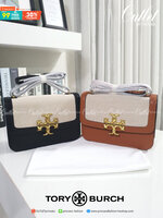 ของแท้ 💯% TORY BURCH ‘ELEANOR’ SHOULDER BAG กระเป๋าสะพายข้าง ไซส์กำลังน่ารัก วัสดุทำจากผ้าCanvas สลับหนังแท้ ฝาพับเปิดปิดด้วยแผ่นแม่เหล็ก มีช่องเล็กแยกอีกหลายช่อง ใส่โทรศัพท์ สมุดบัญชีได้