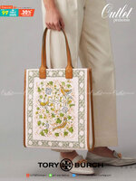 ของแท้ 💯% 】Tory Burch Ella Printed Canvas Tall Bag กระเป๋าถือ วัสดุผ้า Canvas ทรงสูง ประดับลายแบรนด์ เปิด-ปิดด้วยแม่เหล็ก ด้านในโล่ง มี1ช่องซิป และ1ช่องเล็ก ใส่ของจุกจิก น้ำหนักเบา จุของได้เยอะ คุ้มสุดๆไปเลยค่า