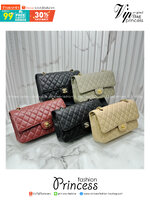 ORI หนังแท้ | ORI หนังแท้ | CHANEL Classic 25cm shoulder bag กระเป๋าสะพายรุ่นยอดนิยม หรูหราระดับตำนาน สวยงามเหนือกาลเวลา