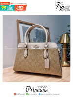 COACH MINI DARCIE CARRYALL IN BLOCKED SIGNATURE CANVAS CH503 พร้อมส่ง กระเป๋าสะพายทรงถัง ไซส์มินิ ดีไซน์ออกมาดูหรูมาก สวย คลาสสิค