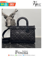 Medium Lady D-Sire My ABCDior Bag Black Macrocannage กระเป๋าสะพายดิ-ออร์ รุ่นใหม่ งานหนังสวยมาก เกรดวีไอพี ท็อปออริจินอล สลับแท้ 1:1 เกรดดีสุด