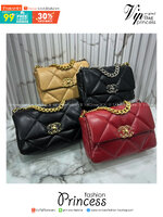 ORI หนังแท้ | CHANEL 19 Flap Bag 25cm กระเป๋าสะพายรุ่นยอดนิยม หนังนิ่มนุ่มลื่น หรูหราระดับตำนาน สวยงามเหนือกาลเวลา