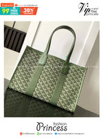 GOYARD Villette Jacquard Tote Bag PM กระเป๋าทรงโท้ทใบใหญ่ หนังแท้สวยเนี๊ยบ เกรดท็อปออริ สลับแท้ 1:1 เกรดดีสุด ใช้ต่างประเทศได้ ผ่านทุก ตม.