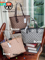 OUTLET 】Tory burch T Monograme Large shopping bag กระเป๋าสะพายใบไหล่ใบใหญ่ โดยตัวกระเป๋าทำมาจากผ้าแคนวาสเคลือบผิวด้านทนต่อรอยขีดข่วนได้เป็นอย่างดี ขนาดที่ใหญ่สามารถใส่ได้ทั้งเอกสารและสัมภาระต่างๆ พร้อมด้วยซิปปิดกระเป๋าด้านบนจึงเป็นอีกรุ่นที่เหมาะกับสาวออฟ