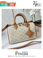 Small M.C.M Ella Boston bag in Lauretos pattern กระเป๋าทรงหมอนยอดฮิต คอลเลคชั่นใหม่ ไม่มีเอ้าท์ เกรดท็อปออริ 1:1 สลับแท้ ใช้งานต่างประเทศได้